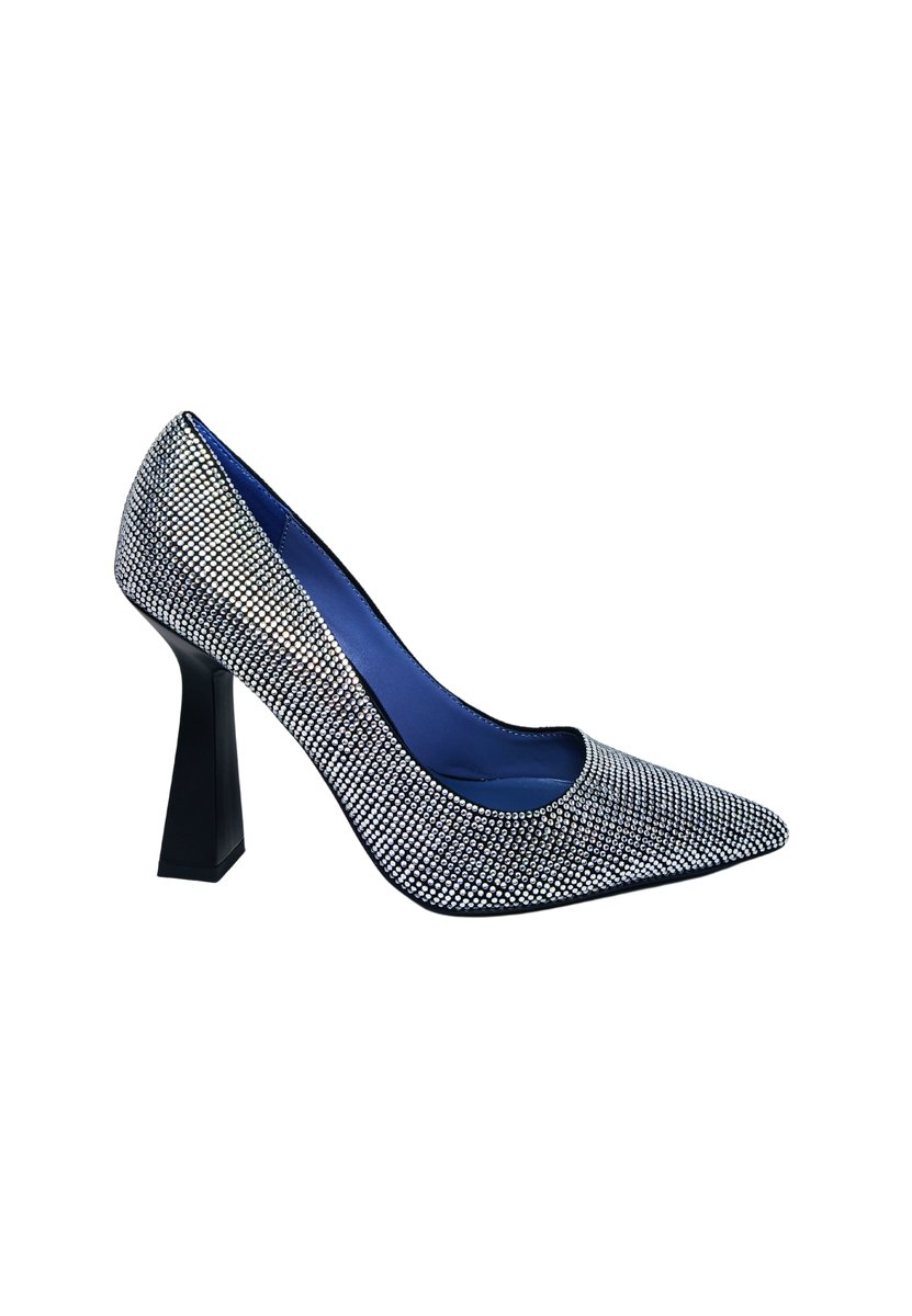 Scarpe Donna Pregunta Decolleté con tacco a rocchetto, full Black- Cristall