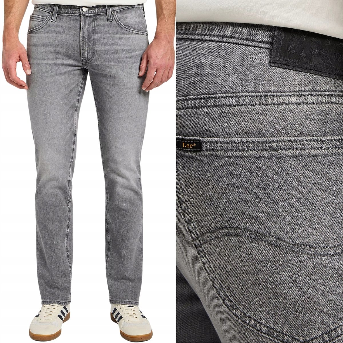 Lee DAREN Washed Out DżINS proste szare męskie spodnie jeansowe W40 L32