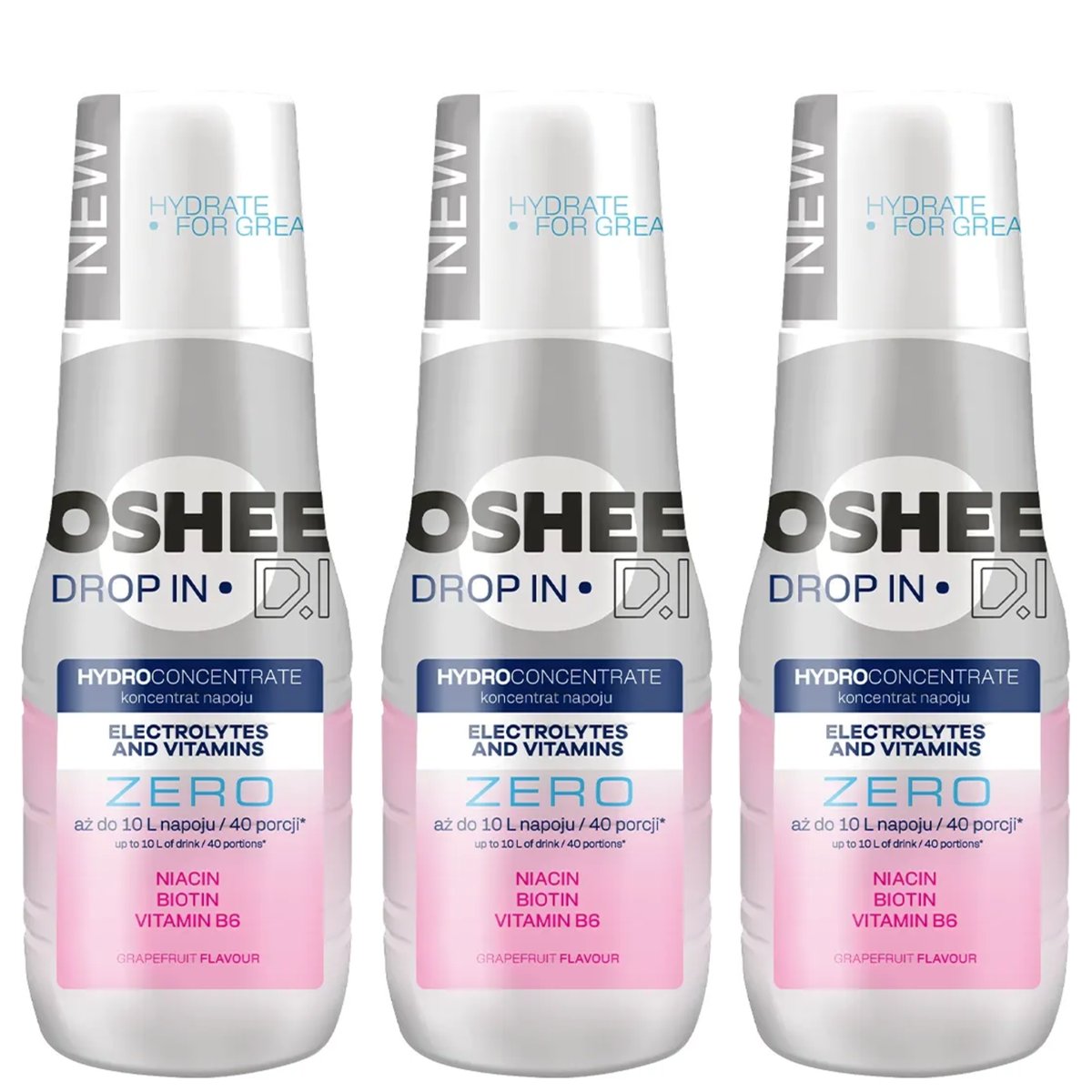 3x SYROP OSHEE ZERO GREJPFRUT ELEKTROLITY I WITAMINY 500 ML DO SATURATORA