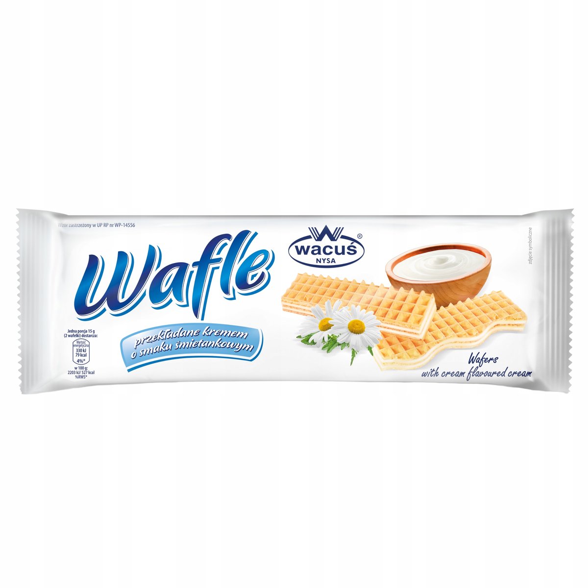 Wacuś Wafle o Smaku Śmietankowym Przekładane Kremem do Herbaty Kawy 180G