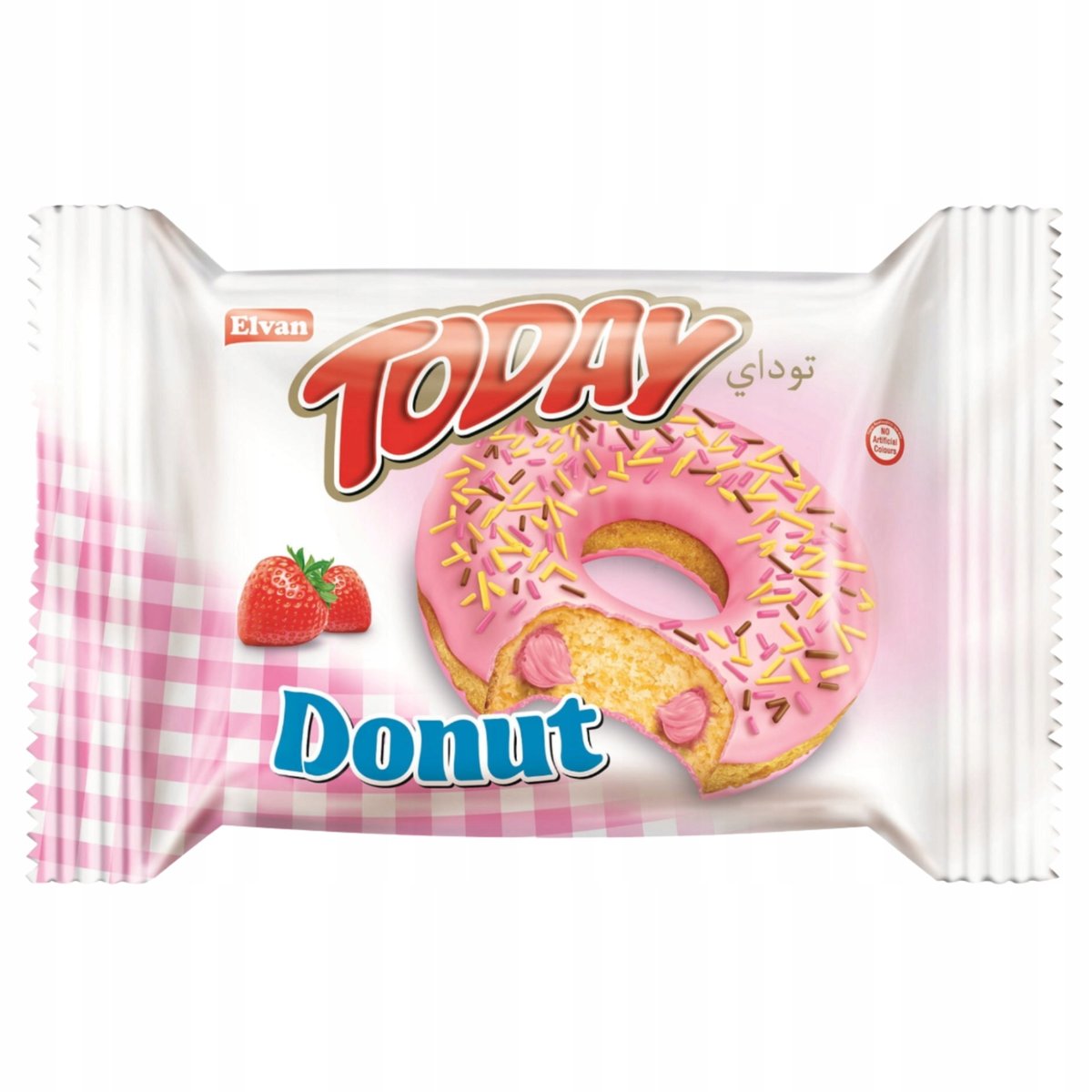 ELVAN Donut Biszkopt z Nadzieniem Truskawkowym Słodka Przyjemność 50 G