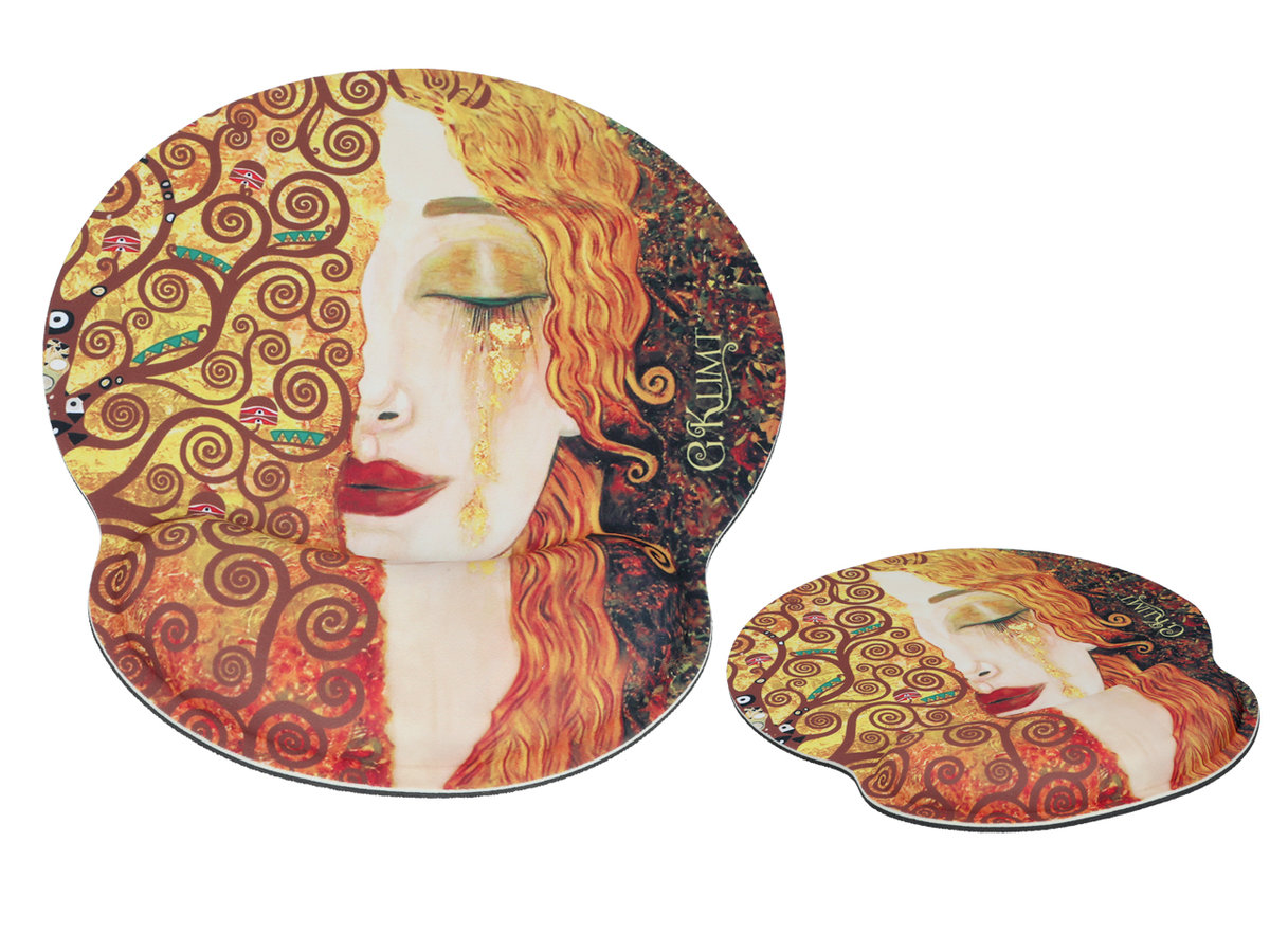 Podkładka pod myszkę z poduszką Klimt, złote łzy 22x25 cm