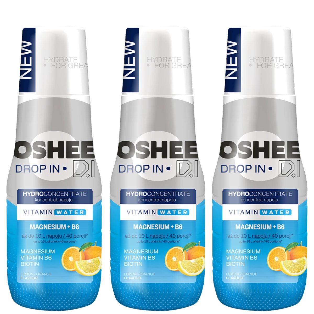 3x SYROP OSHEE CYTRYNA-POMARAŃCZA WITAMINY I MAGNEZ 500ML DO SATURATORA