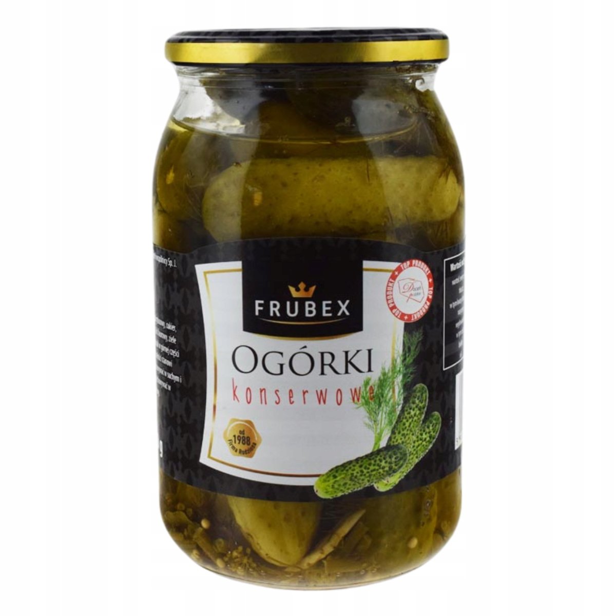 Frubex Ogórki Konserwowe w Słoiku Dodatek do Obiadu Sałatek 900 ml