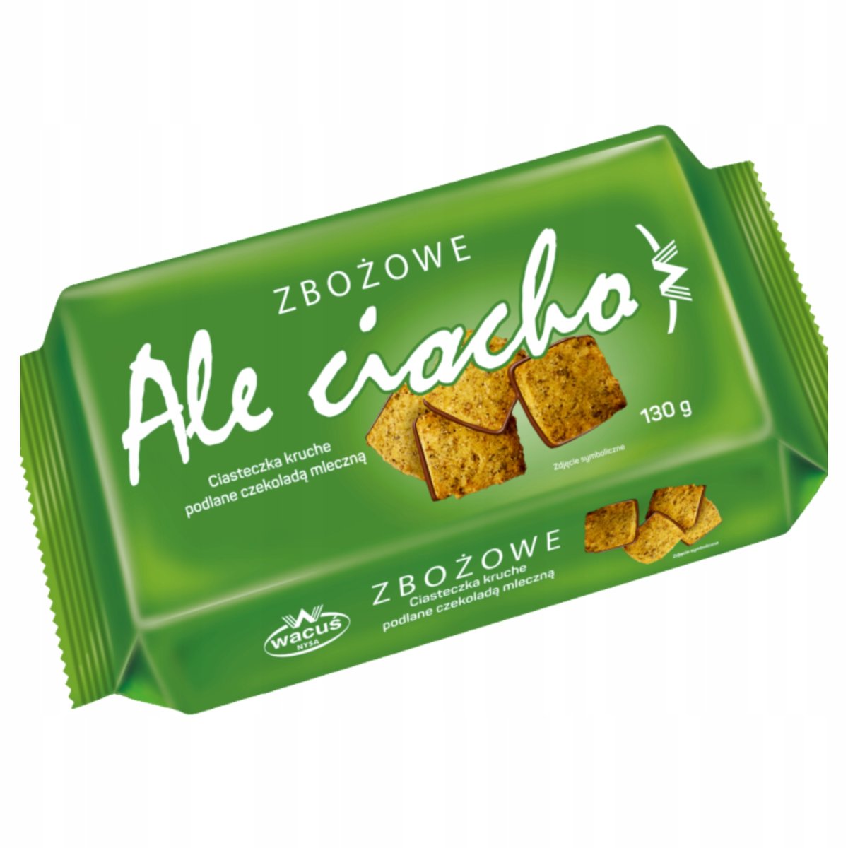 Wacuś Ciastka Zbożowe z Czekoladą Kruche Ciastka do Herbaty Kawy 130G