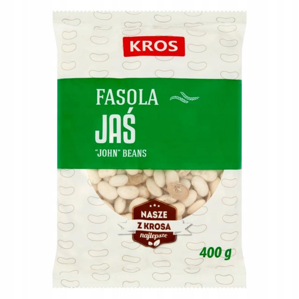 Fasola Jaś KROS 400G NAJWYŻSZA JAKOŚĆ ZDROWA ŻYWNOŚĆ NATURALNE BEZ SODU