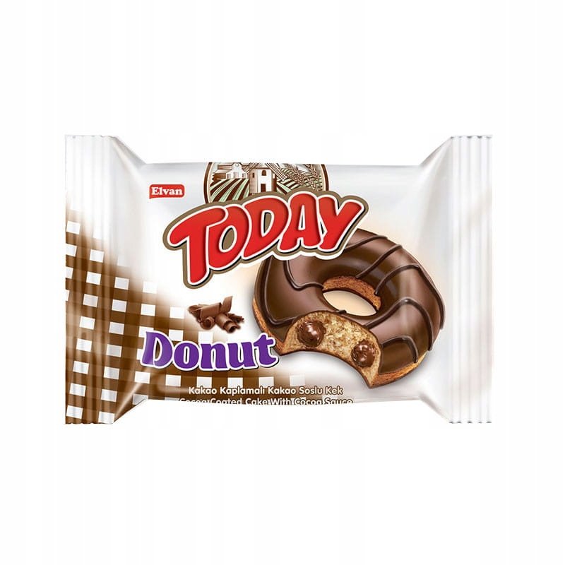 Elvan Today Donut Ciastko biszkoptowe z nadzieniem kakaowym 50g
