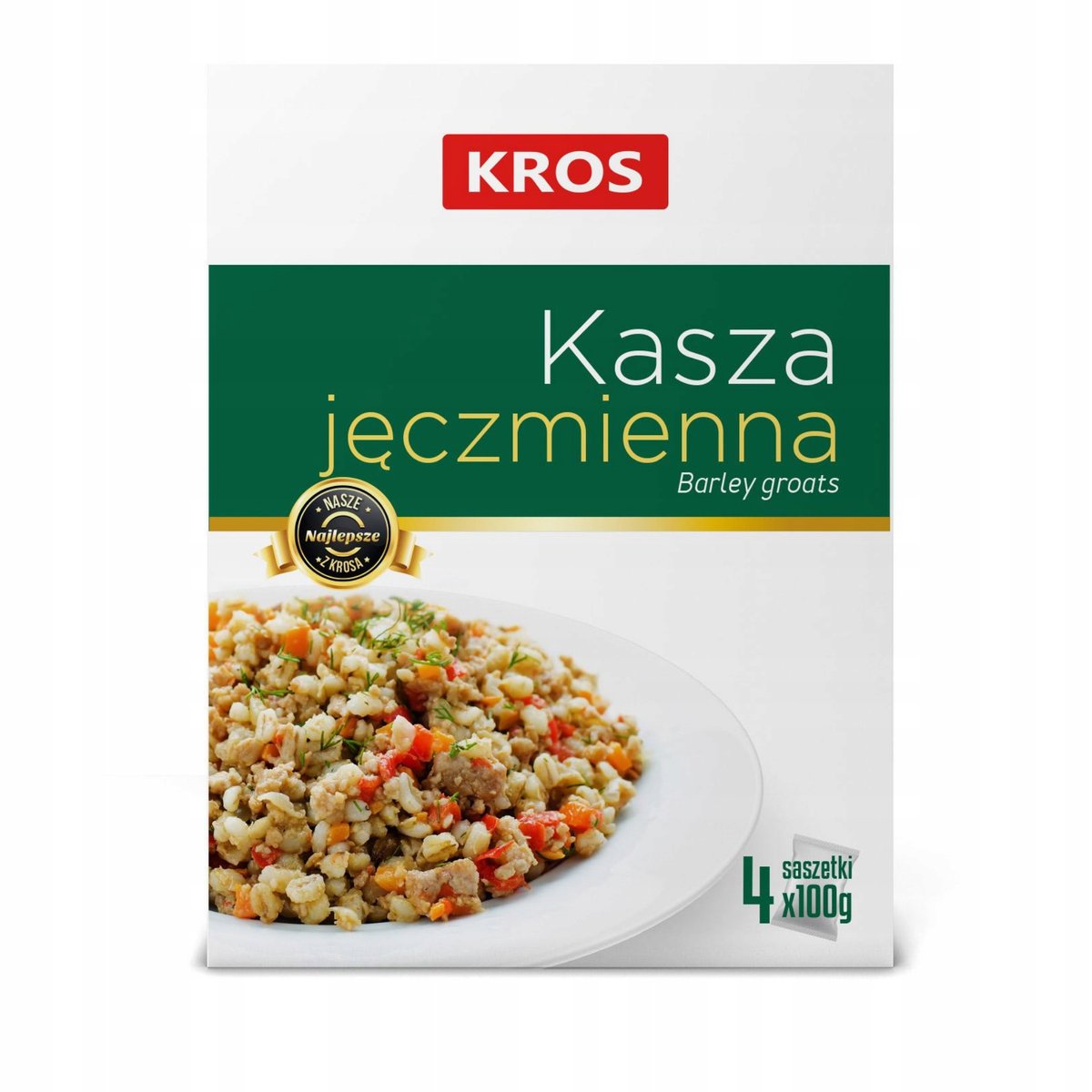 Kasza jęczmienna KROS 4x100G WORECZKI ZDROWA NATURALNA WYSOKA JAKOŚĆ