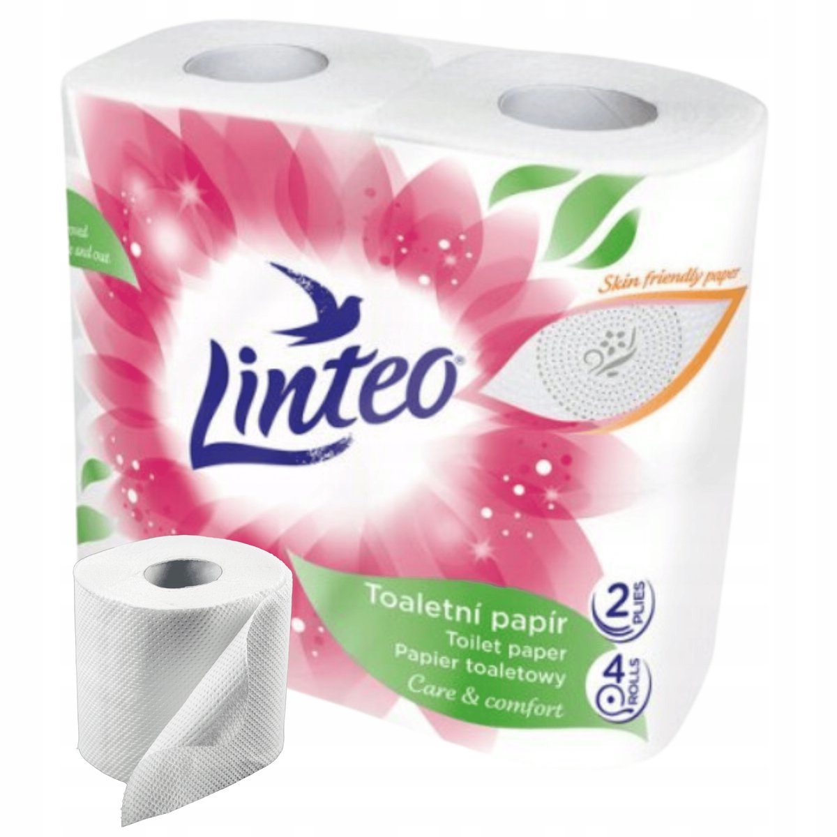 PAPIER TOALETOWY LINTEO SATIN 4 SZT. BIALY 2-WARSTWOWY 170 LISTKÓW