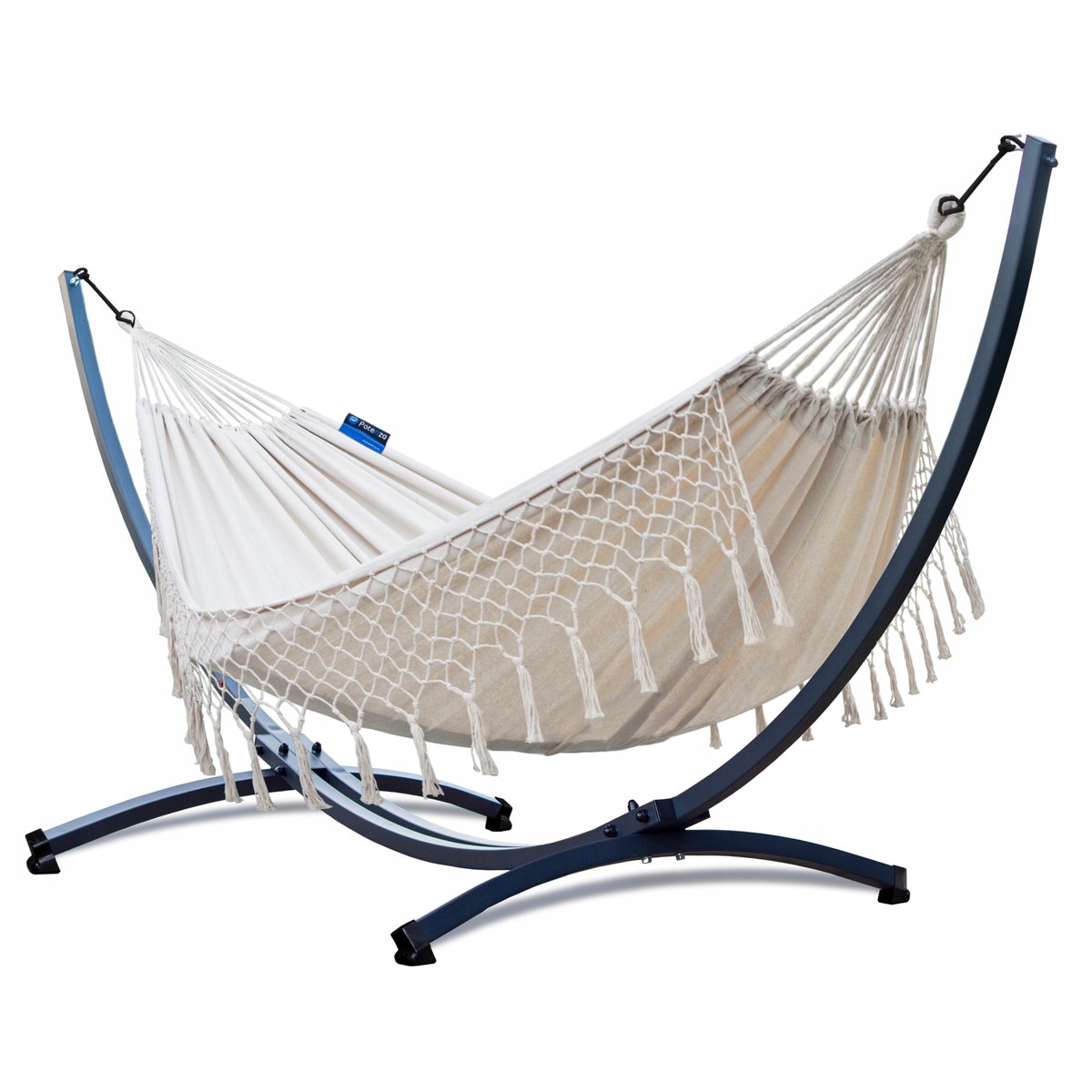 POTENZA stelaż do hamaka stalowy 220kg + hamak ogrodowy SANTIA XL 220x160
