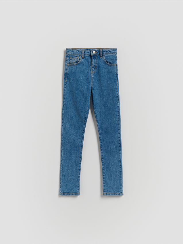 Reserved - Jeansy slim high waist - niebieski