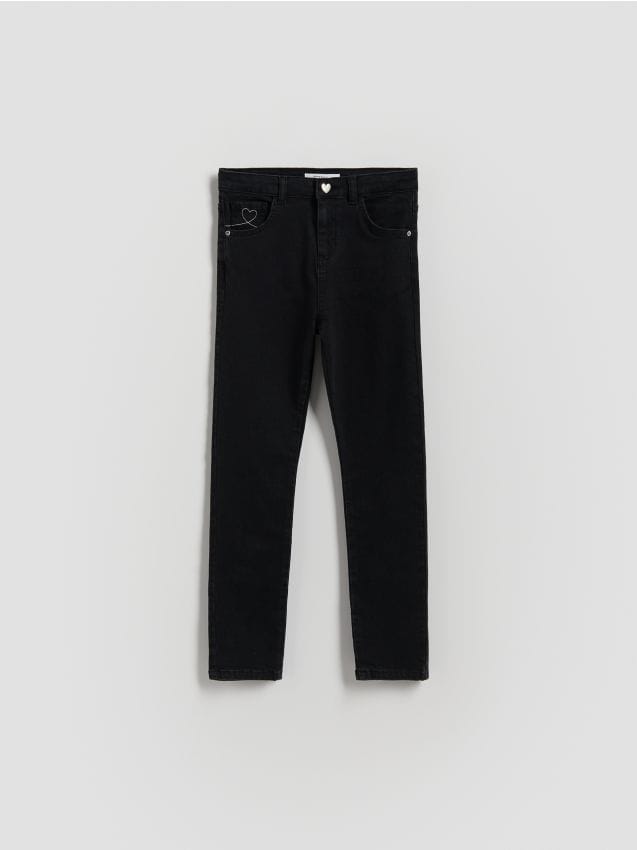 Reserved - Jeansy slim high waist - szary