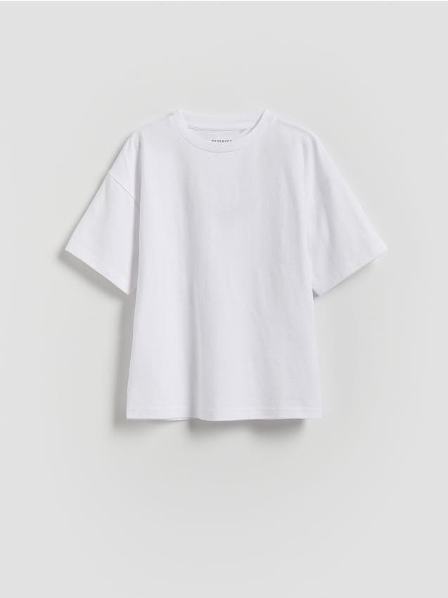 Reserved - Bawełniany t-shirt - biały