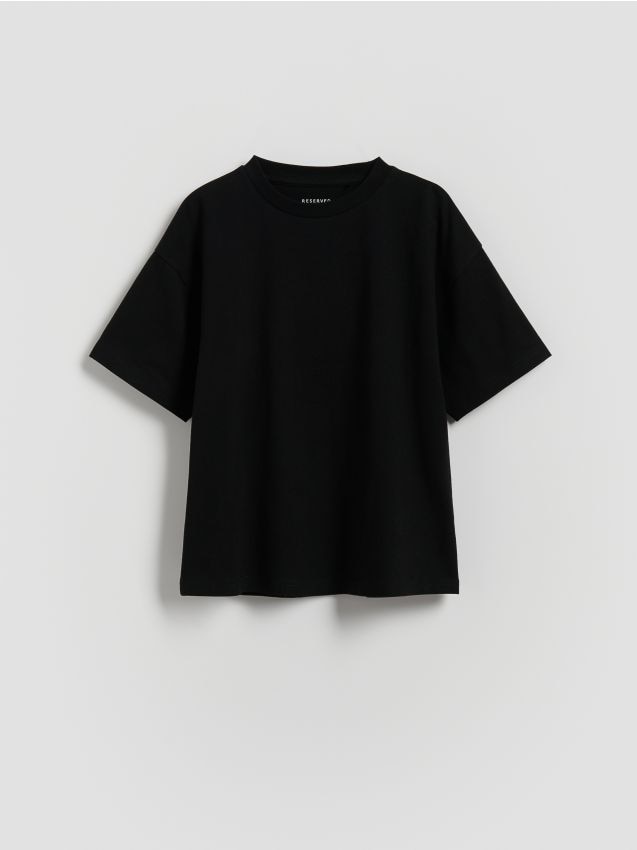 Reserved - Bawełniany t-shirt - czarny