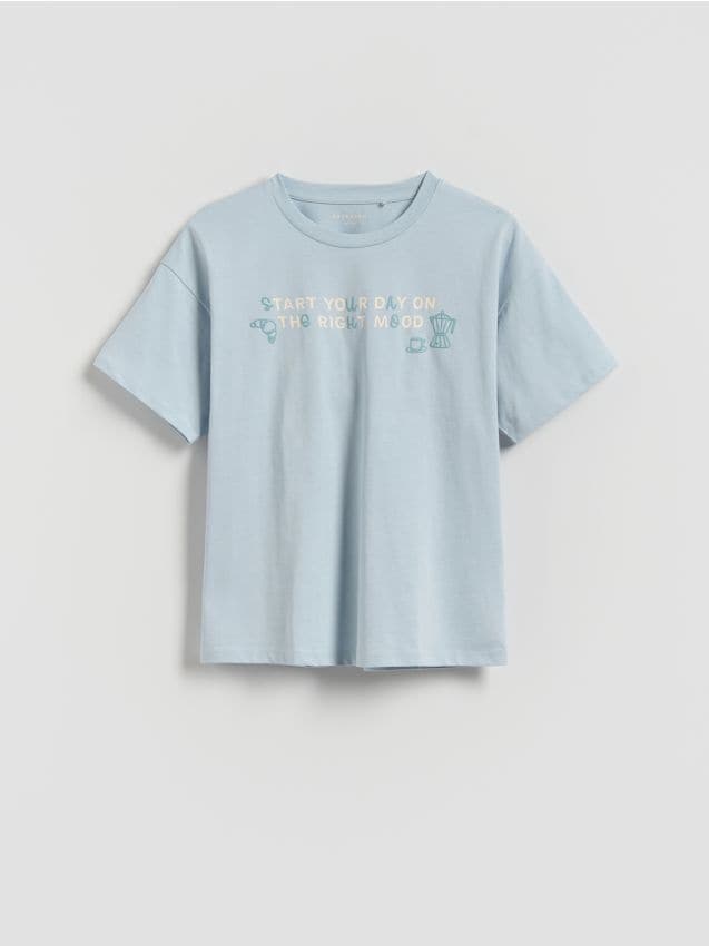 Reserved - T-shirt z nadrukiem - jasnoniebieski