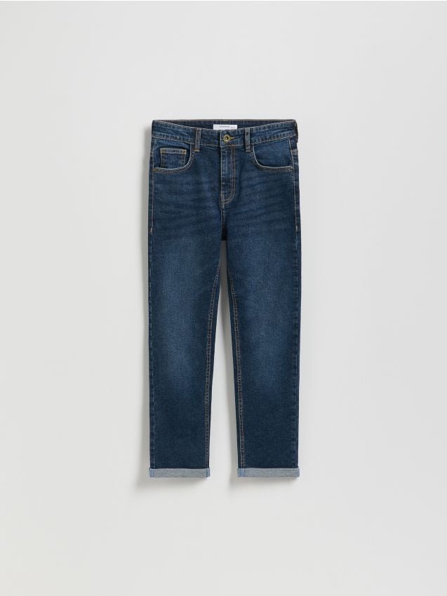 Reserved - Jeansy regular - granatowy