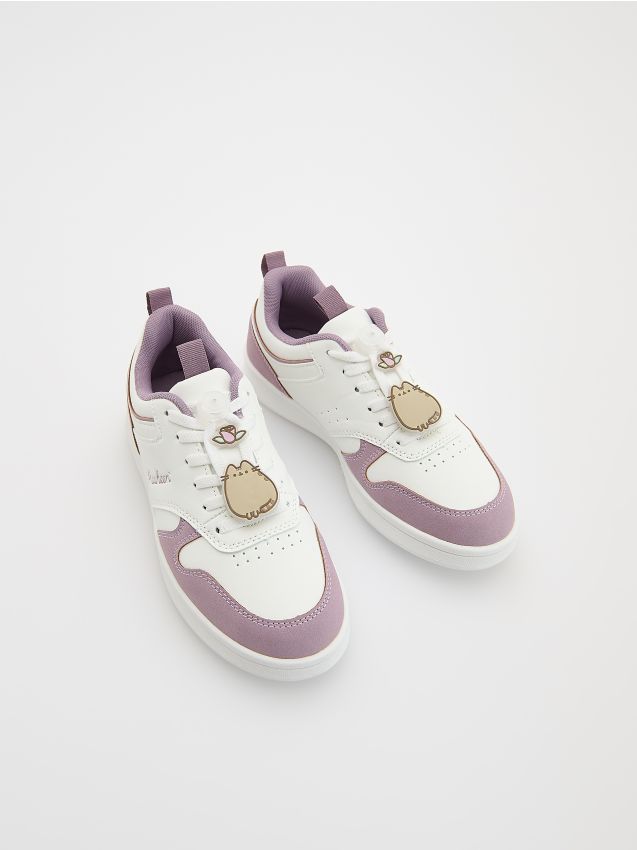 Reserved - Sneakersy z imitacji skóry Pusheen - biały