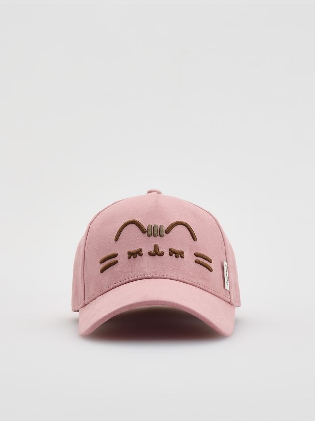 Reserved - Czapka z daszkiem Pusheen - różowy