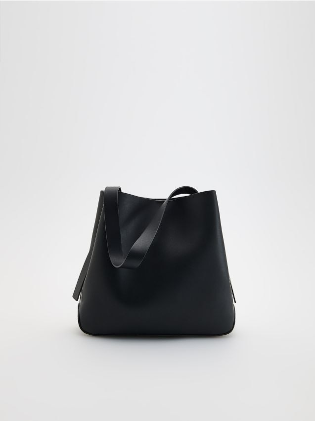 Reserved - Torebka shopper - czarny