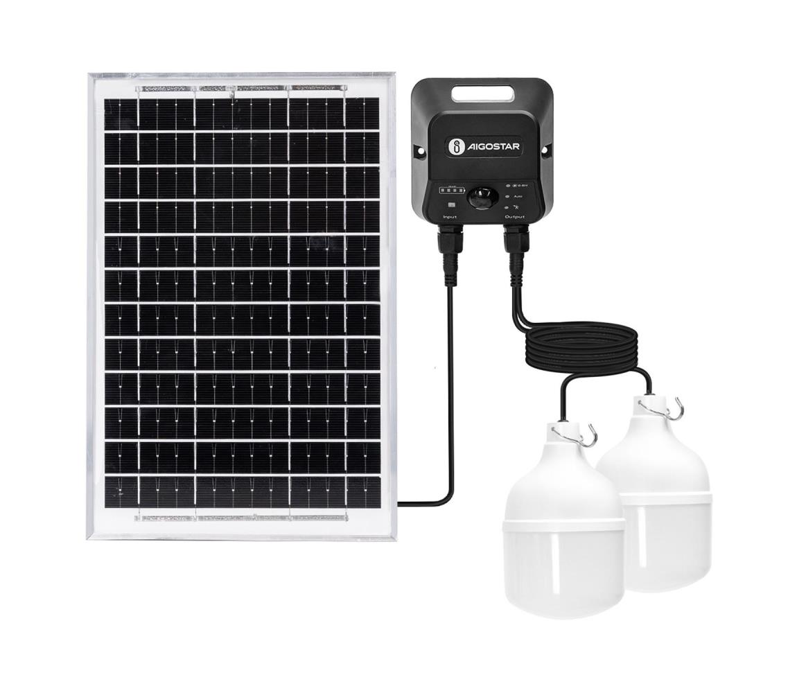 Aigostar - LED Żyrandol solarny z czujnikiem 2xLED/35W/12V 6000 mAh 6500K śr. 10 cm