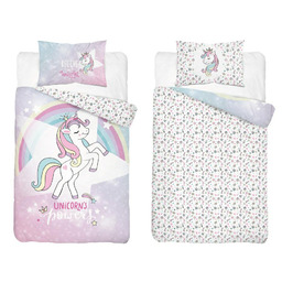 Detexpol Pościel bawełniana dziecięca dwustronna Jednorożec Unicorn 100x135 cm MAYAMOO wzór 5133 A
