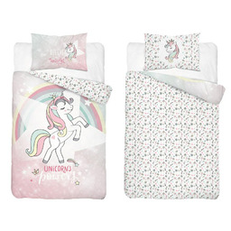 Detexpol Pościel bawełniana dziecięca dwustronna Jednorożec Unicorn 90x120 cm MAYAMOO wzór 5133 B