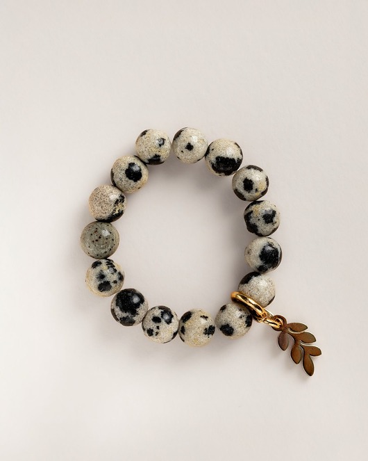 Pierścionek Botanic Elastyczny Jaspis dalmatyński