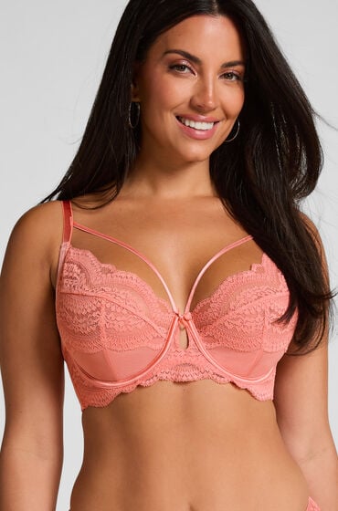 Hunkemöller Nieusztywniony biustonosz z fiszbinami Robijn Różowy