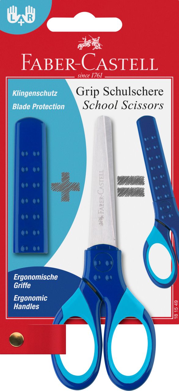Nożyczki szkolne Grip Faber-Castell - niebieskie 181549 FC