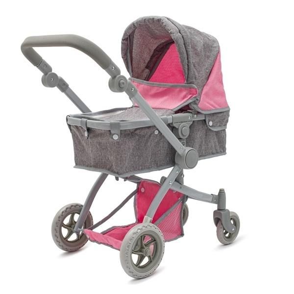 Wózek dla lalek 2w1 Sophie pink-grey - zabawka