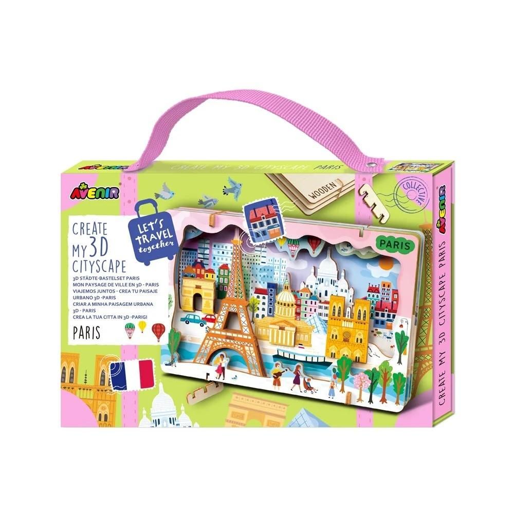 Stwórz pejzaż miejski Paryż - puzzle drewniane 3d - puzzle