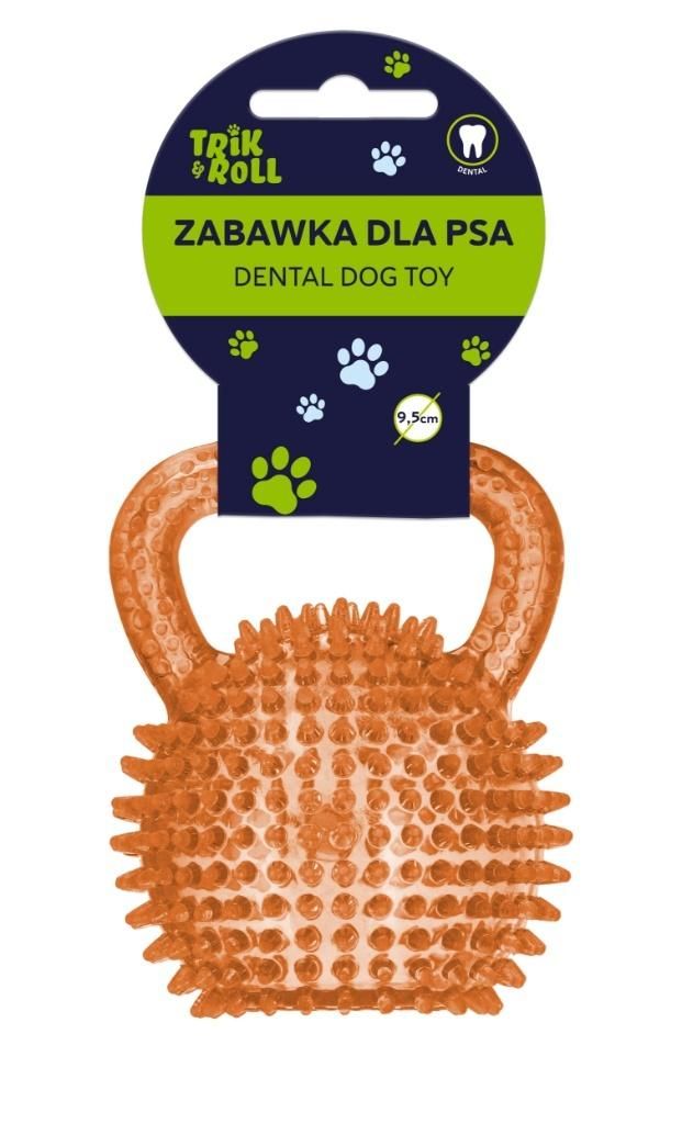 Zabawka dla psa Piłka 9,5cm z uchwytem pomarańczowy TRIKROLL 560870