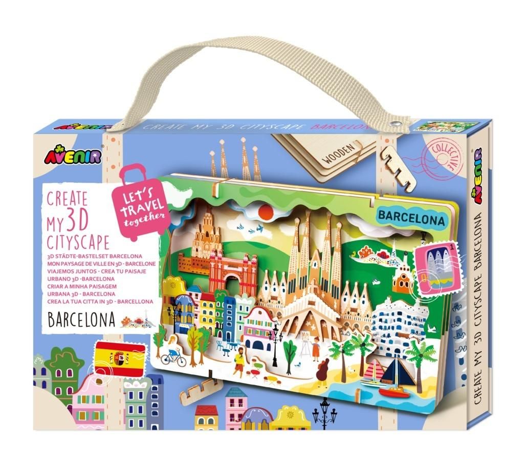 Stwórz pejzaż miejski Barcelona - puzzle drewniane - puzzle
