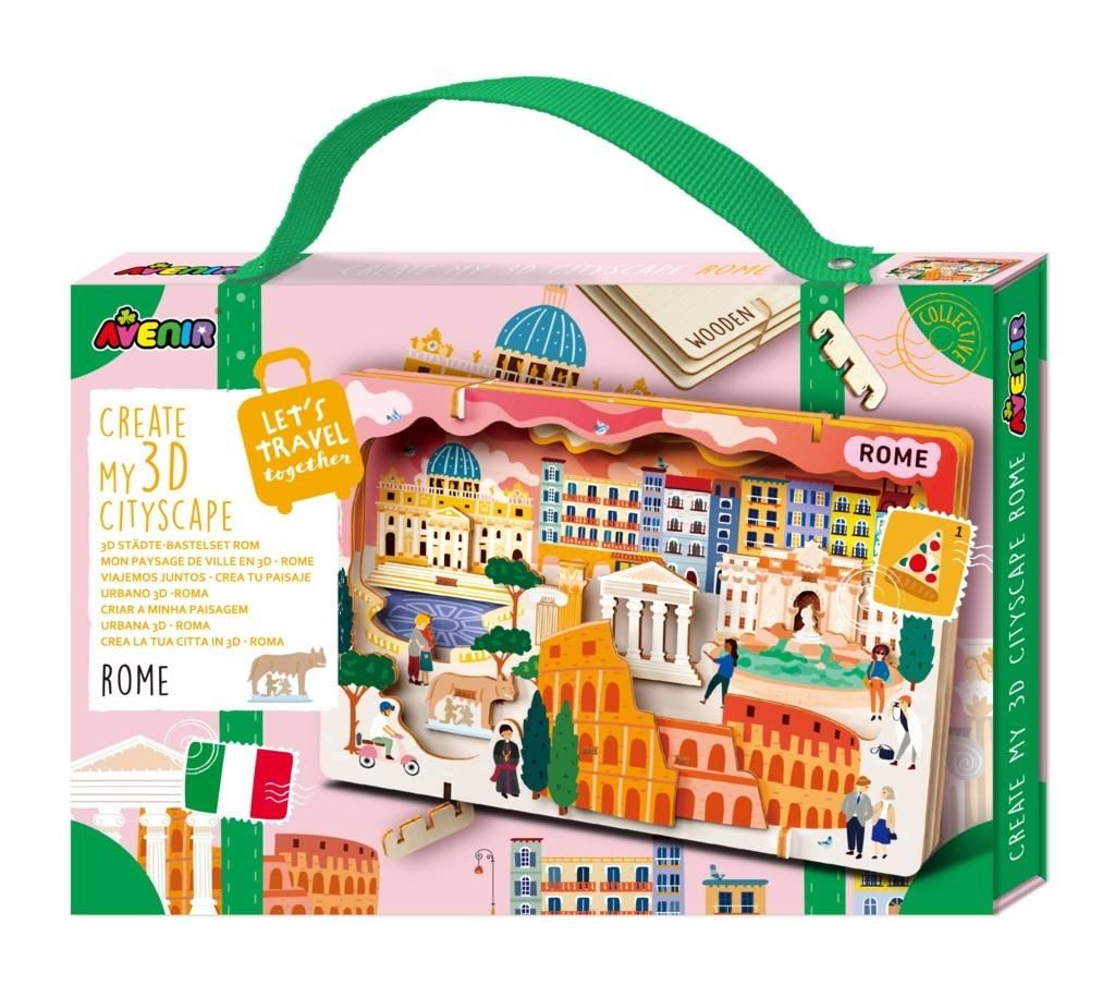 Stwórz pejzaż miejski Rzym - puzzle drewniane 3d - puzzle