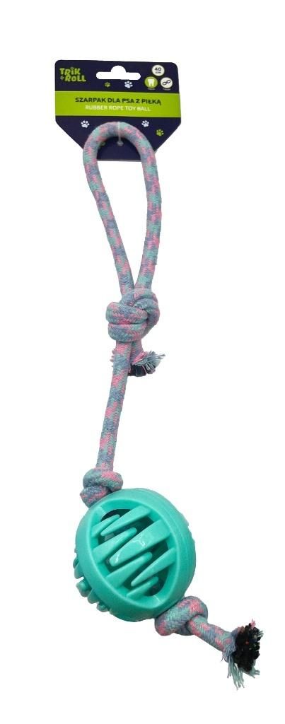 Zabawka dla psa Szarpak 40 cm z piłką zielony TRIKROLL 560884