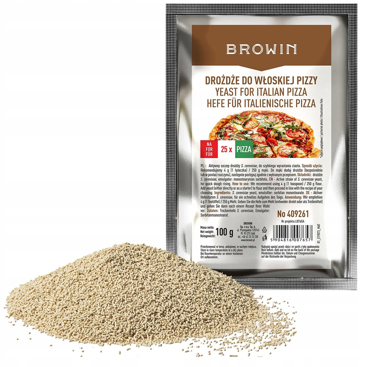 DROŻDŻE suszone DO PIZZY włoskiej 100g 409261