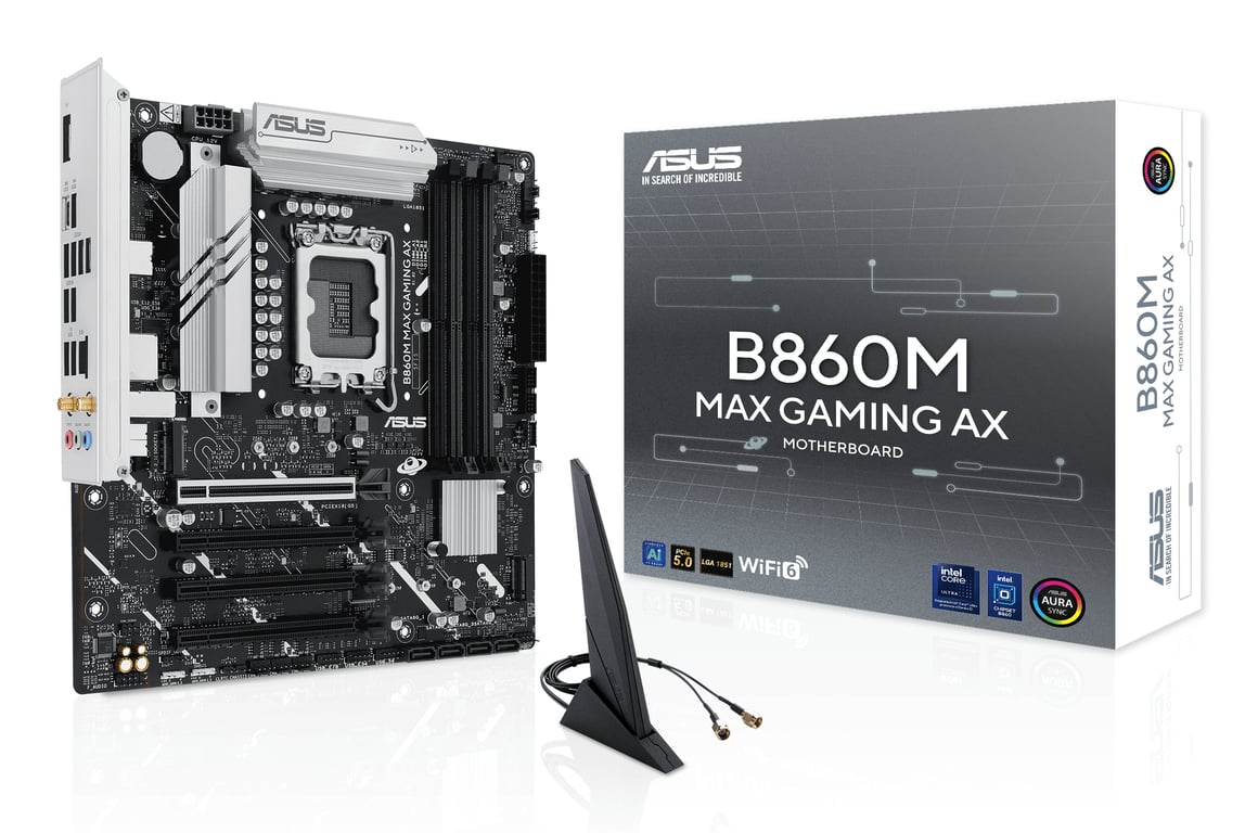 ASUS B860M MAX GAMING AX Intel B860 LGA 1851 (Socket V1) micro ATX 90MB1JZ0-M0EAY0