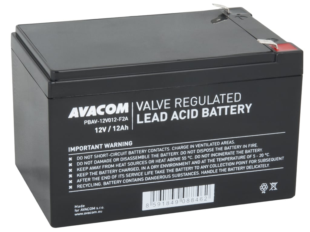 AVACOM PBAV-12V012-F2A akumulator Ołowiany (VRLA) 12 V 12 Ah