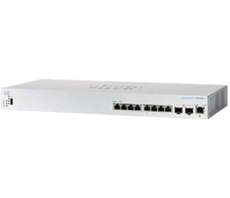 Cisco CBS350 Zarządzany L3 10G Ethernet (100/1000/10000) 1U Czarny, Szary CBS350-8XT-EU-RF