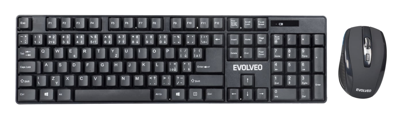 Evolveo WK-142 RF Wireless Czeski Czarny WK-142