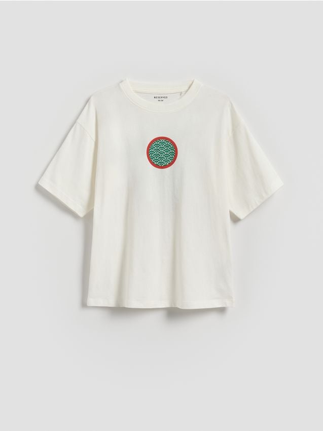 Reserved - T-shirt z nadrukiem - biały