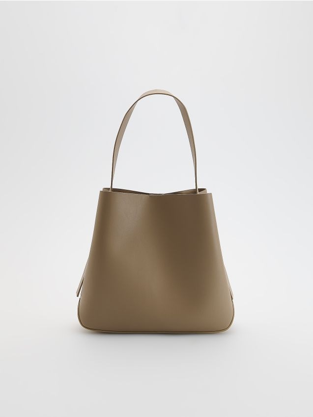 Reserved - Torebka shopper - beżowy