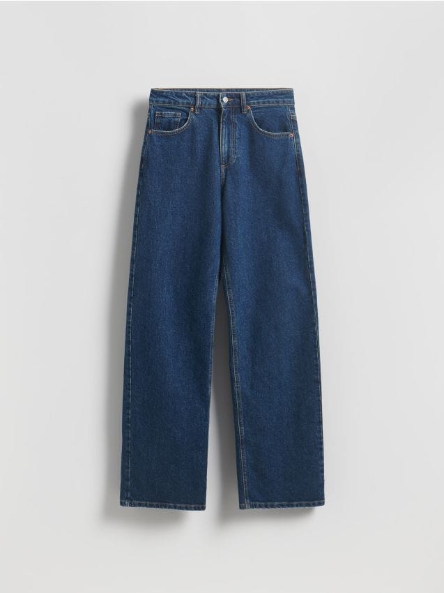 Reserved - Jeansy wide leg - granatowy