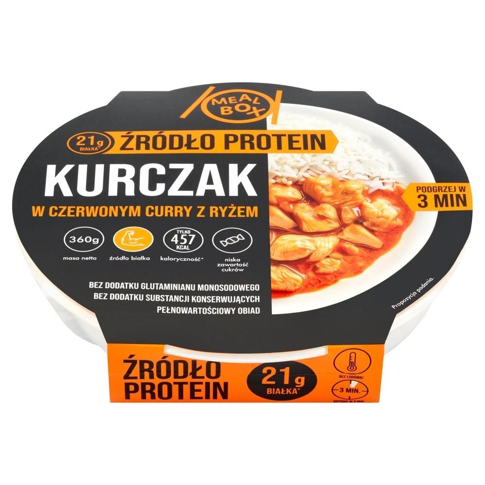 Meal Box Źródło Protein Kurczak w czerwonym curry z ryżem 360 g