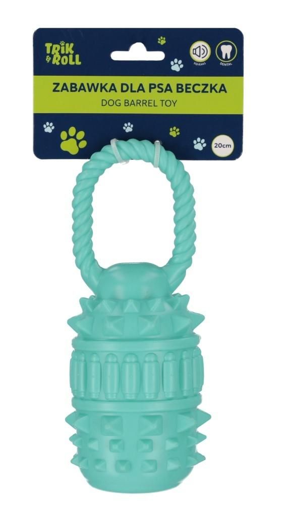 Zabawka dla psa Beczka 20 cm z uchwytem niebieska TRIKROLL 560668