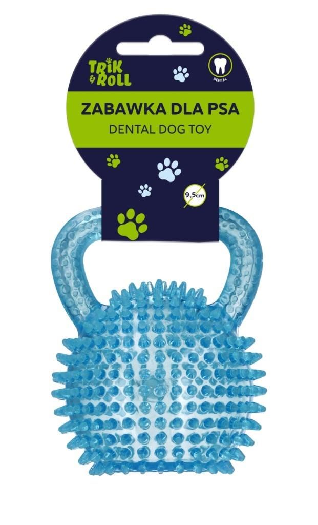 Zabawka dla psa Piłka 9,5cm z uchwytem niebieska TRIKROLL 560677
