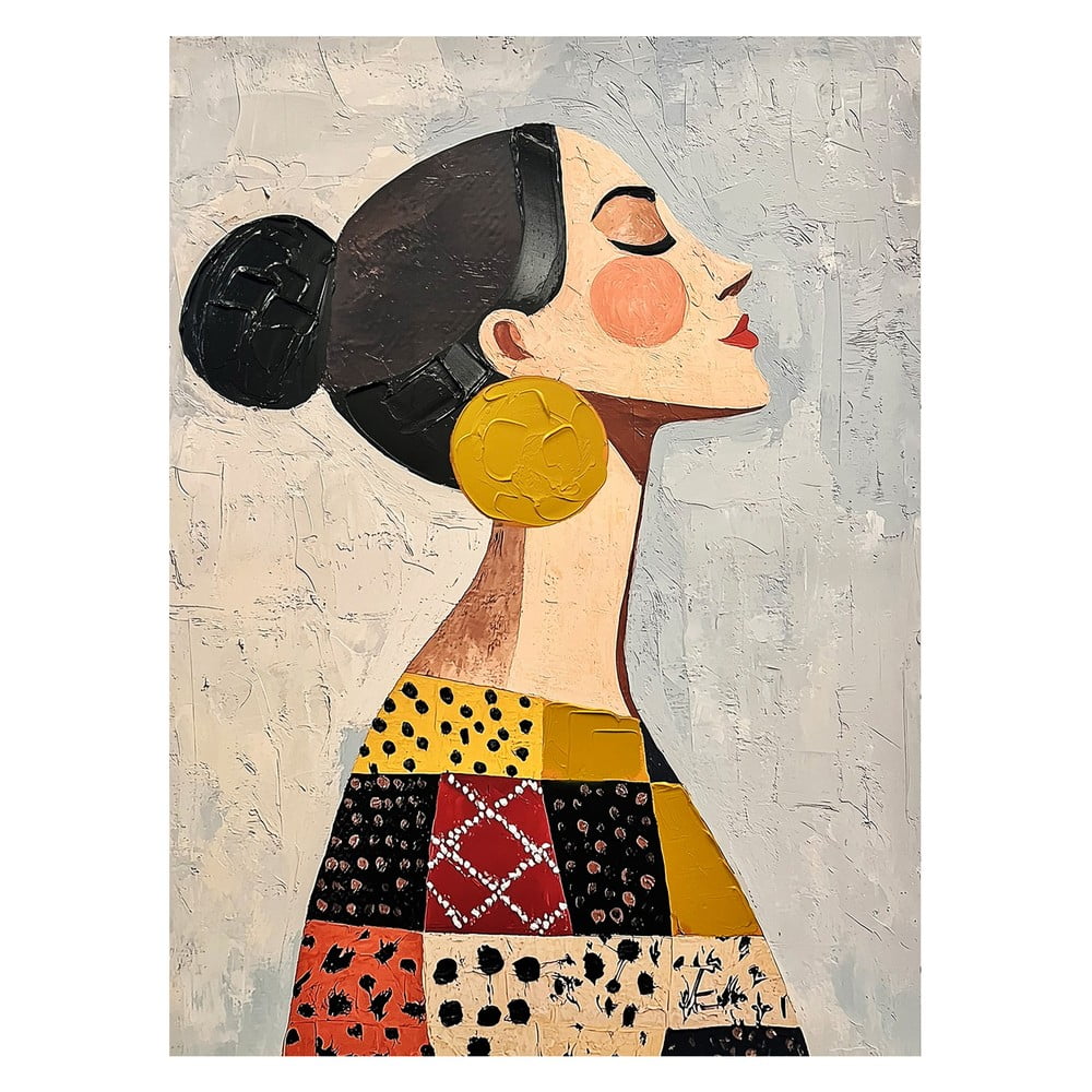 Obraz z ręcznie malowanymi elementami 70x100 cm Mae – Styler