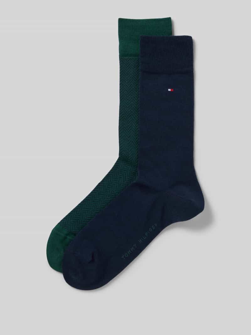 Skarpety długie z bawełny mieszanej w zestawie 2 szt.