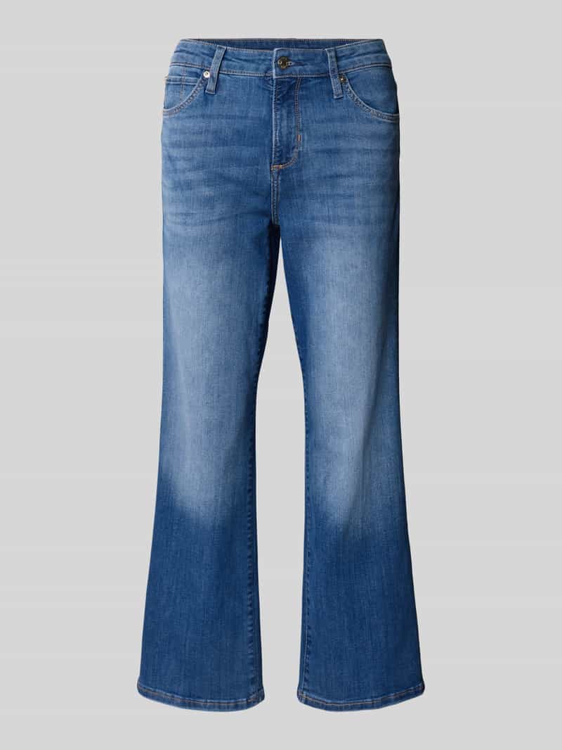 Jeansy o skróconym kroju slim fit z mieszanki bawełny