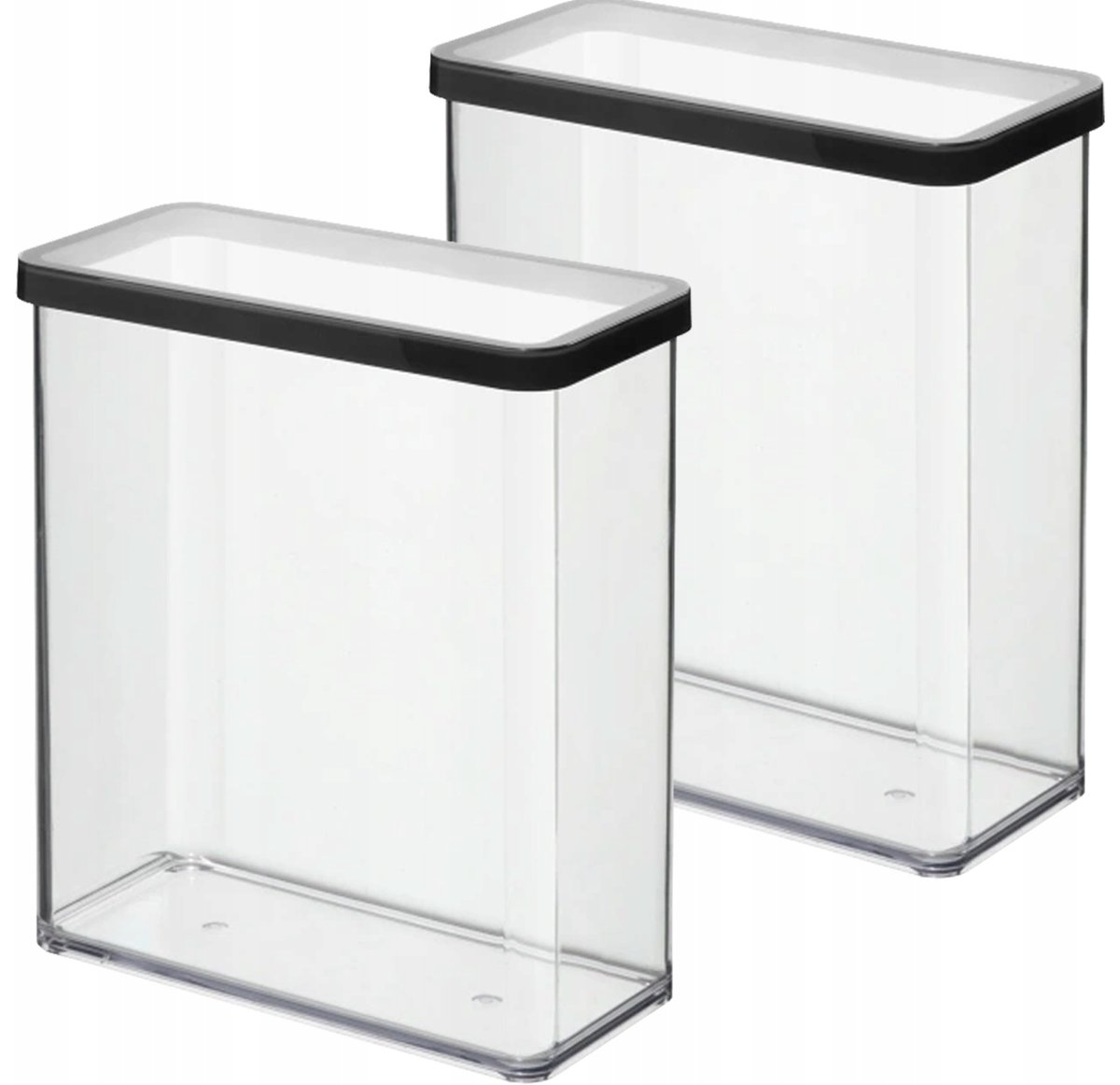 ROTHO ZESTAW 2 POJEMNIKÓW NA ŻYWNOŚĆ ARTYKUŁY SYPKIE 3,2L CZARNY LOFT